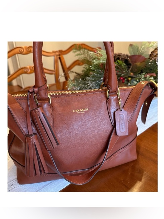 Coach Handbags - Coach Molly East West Satchel Leather Handbag in cognac